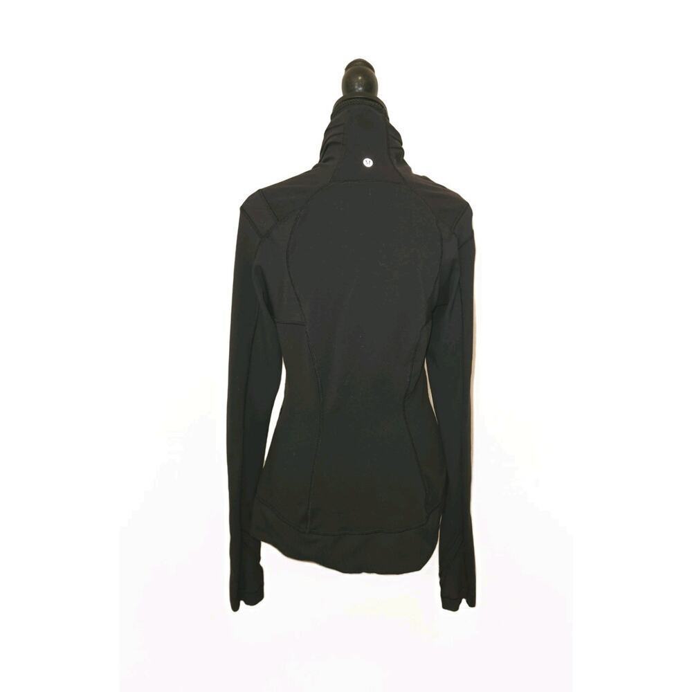 Lululemon Bhakti Yoga Wrap Jacket Size 8 Black Grey Stripe Zip Wrap Asymmetrical - Picture 5 of 11